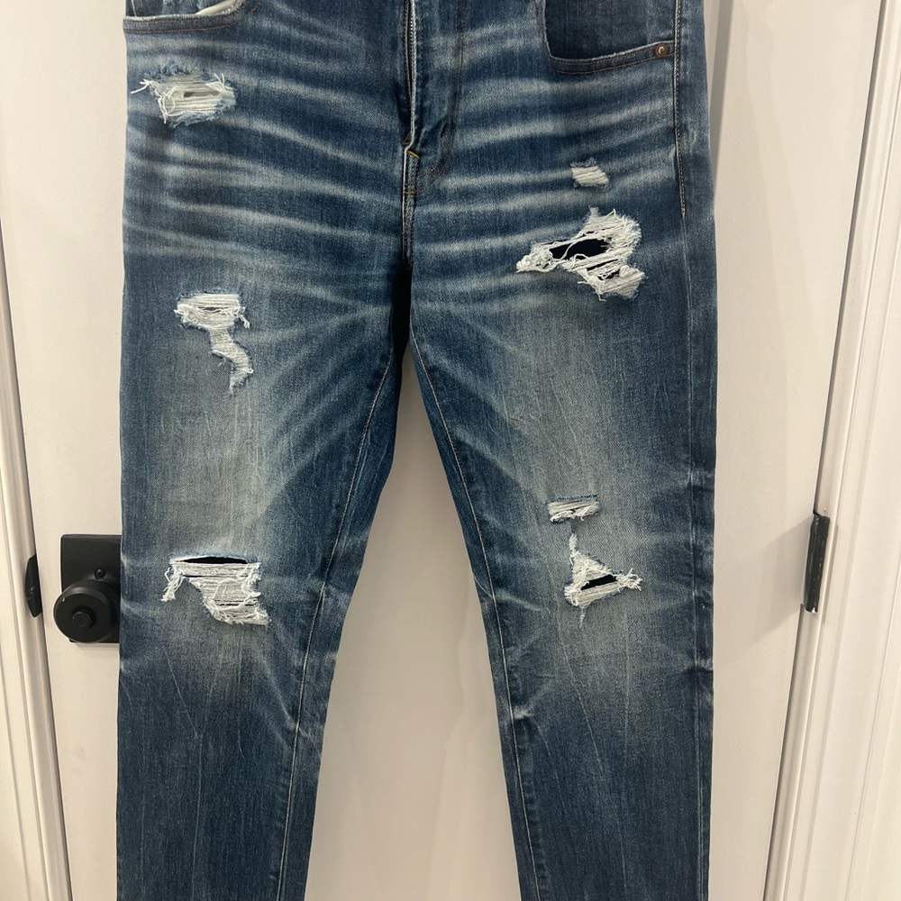 American Eagle Outfitters Distressed Dark Blue Skinny Jeans